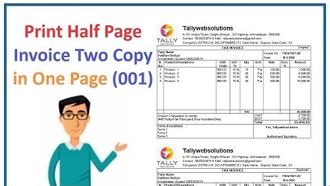 (Buy TDL Source Code Only Rs.450) Format - 001 Print Two A5 Page Invoice in one A4 Page in Tally