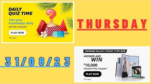 Amazon Daily QuizTime Answers 31 August 2023 | Amazon Quiz Today | Amazon Today Quiz Answers