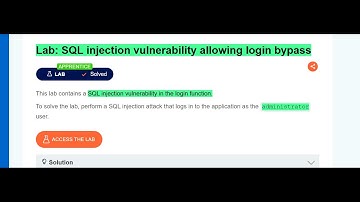 Lab 2 SQL injection vulnerability allowing login bypass