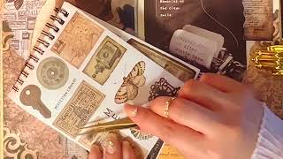 ASMR Scrapbooking🌹Postcard🌹📜 w. Fireplace🔥Sounds