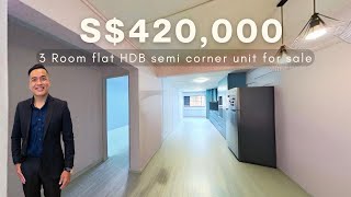Blk 607 Clementi West Street 1 Rare 3 room semi corner unit 