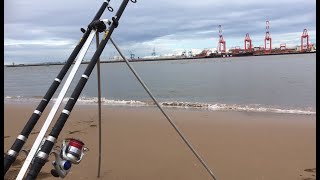 Fishing the Mersey estuary at New Brighton