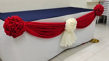 FLOWER FOLD DESIGN WITH SCALLOP TWO COLORS COMBINATION TABLE SKIRTING TUTORIAL