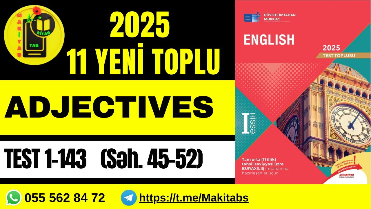 DİM 11-Cİ SİNİF TEST TOPLUSU 2025 İNGİLİS DİLİ | ADJECTIVES (Adjectives. Adverbs) | TAM İZAH