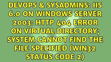 IIS 6.0 on Windows Server 2003: HTTP 404 error on Virtual directory; system cannot find the file...