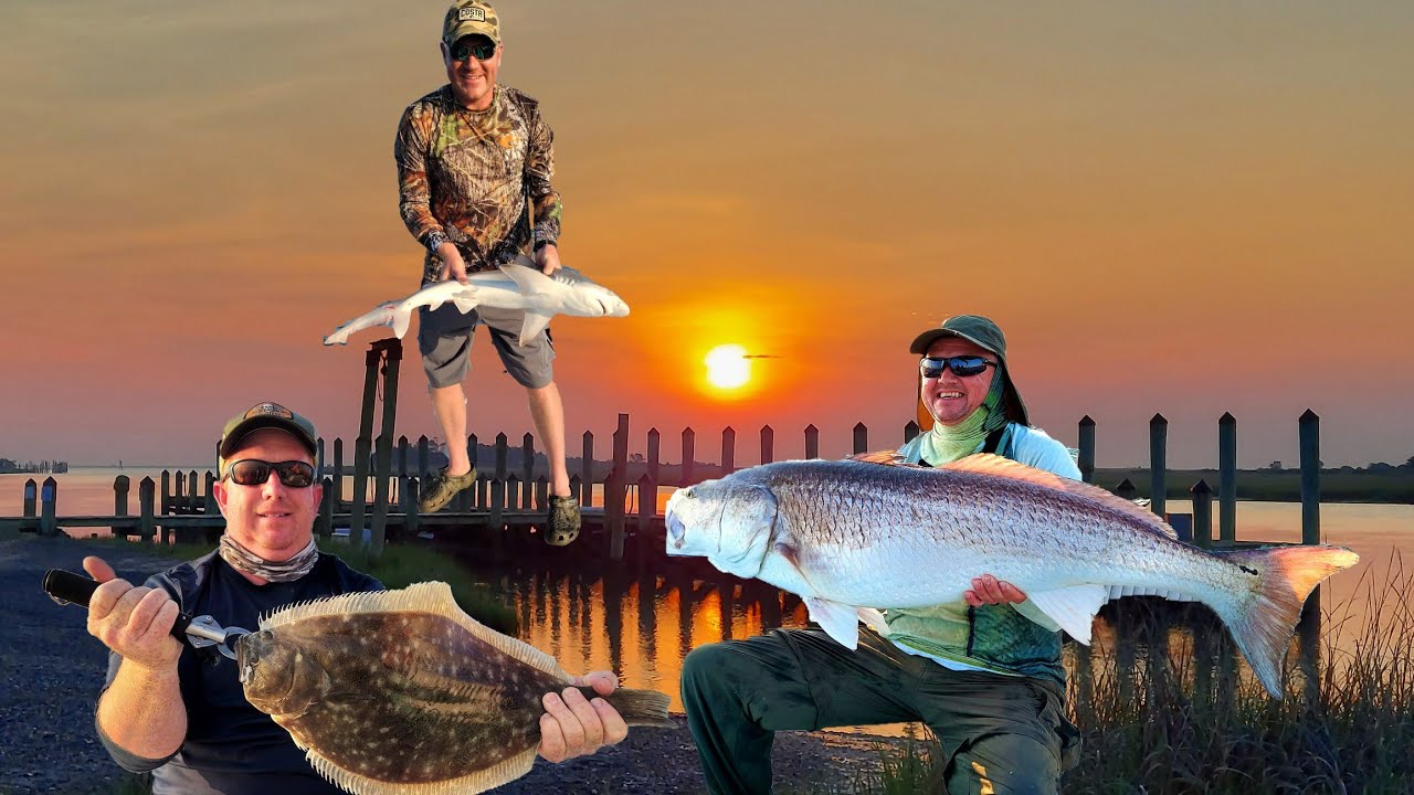 Fishing the Chesapeake Bay CBBT for HUGE Redfish and BIG Flounder Part One YouTube