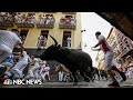 Watch thousands take part in the running of the bulls in northern spain