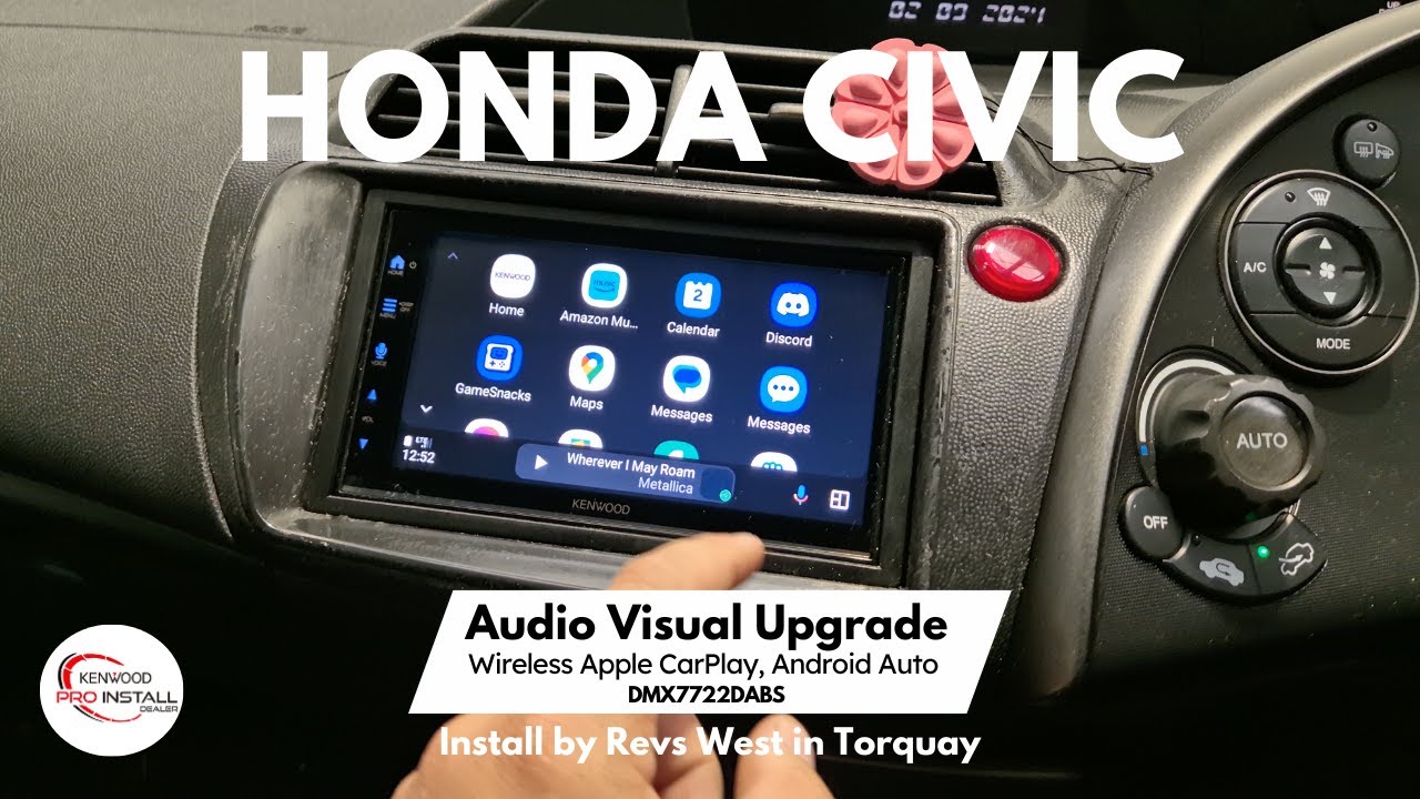 Honda Civic Goes Wireless CarPlay, Android Auto DMX7722DABS #honda