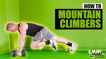 How To Do MOUNTAIN CLIMBERS (Gripping Dumbbells) | Exercise Demonstration Video and Guide