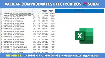 Excel macro para Validar comprobantes electrónicos 2019SUNAT