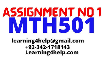 MTH501 Assignment 1 Solution spring 2022 mth501 assignment 1 2022mth501 assignment 1 spring 2022