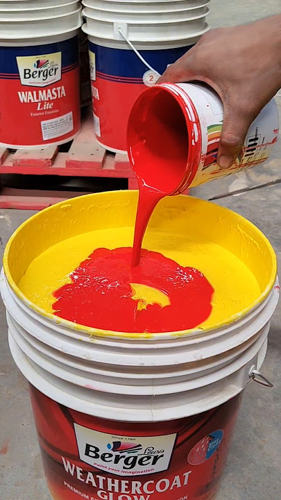 Mixing red stainer | yellow exterior emulsion | wait for end