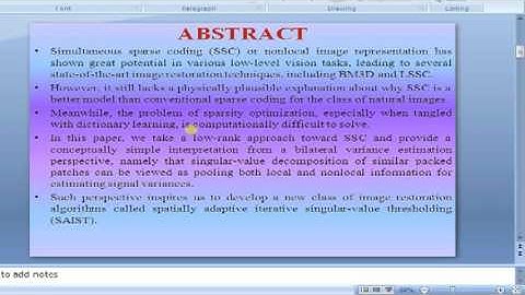 IEEE 2013 MATLAB FULL DOCUMENT Nonlocal Image Restoration With Bilateral Variance Estimation A Low R