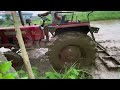 Mahindra 575 D tractor stuck in mud