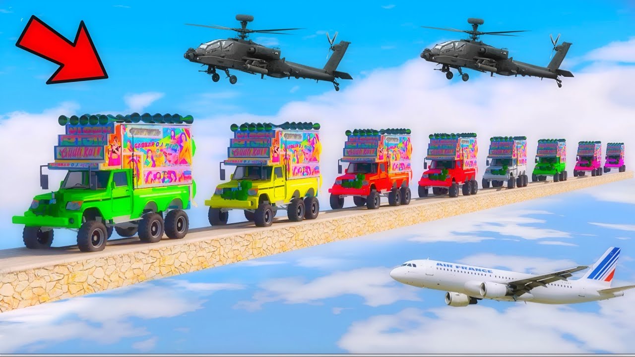 World's Highest 🫨 दुनिया का सबसे ऊंचा !! Super Mega Ramp 🤯😱 Challenge !! Indian 11 Top DJ !! GTA-5 