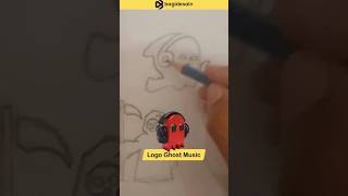 Logo Design, Ghost, Logo Inspiration #6 #logo #shorts #tutorial #bagidesain #ghost #music #cute
