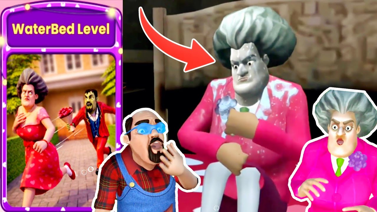 Scary Teacher 3D - Новое обновление, новая глава, новые уровни | Уровень с водяной кроватью | Гей...