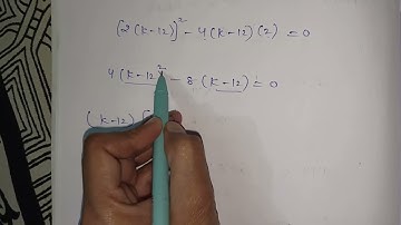 find the value of k for which the equation has equal roots:(k-12)x²+2(k-12)x+2=0