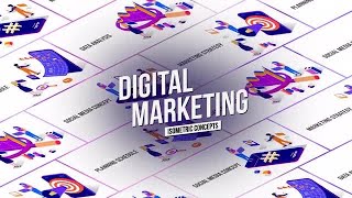 Marketing Strategy - Isometric Concept After Effects Templates