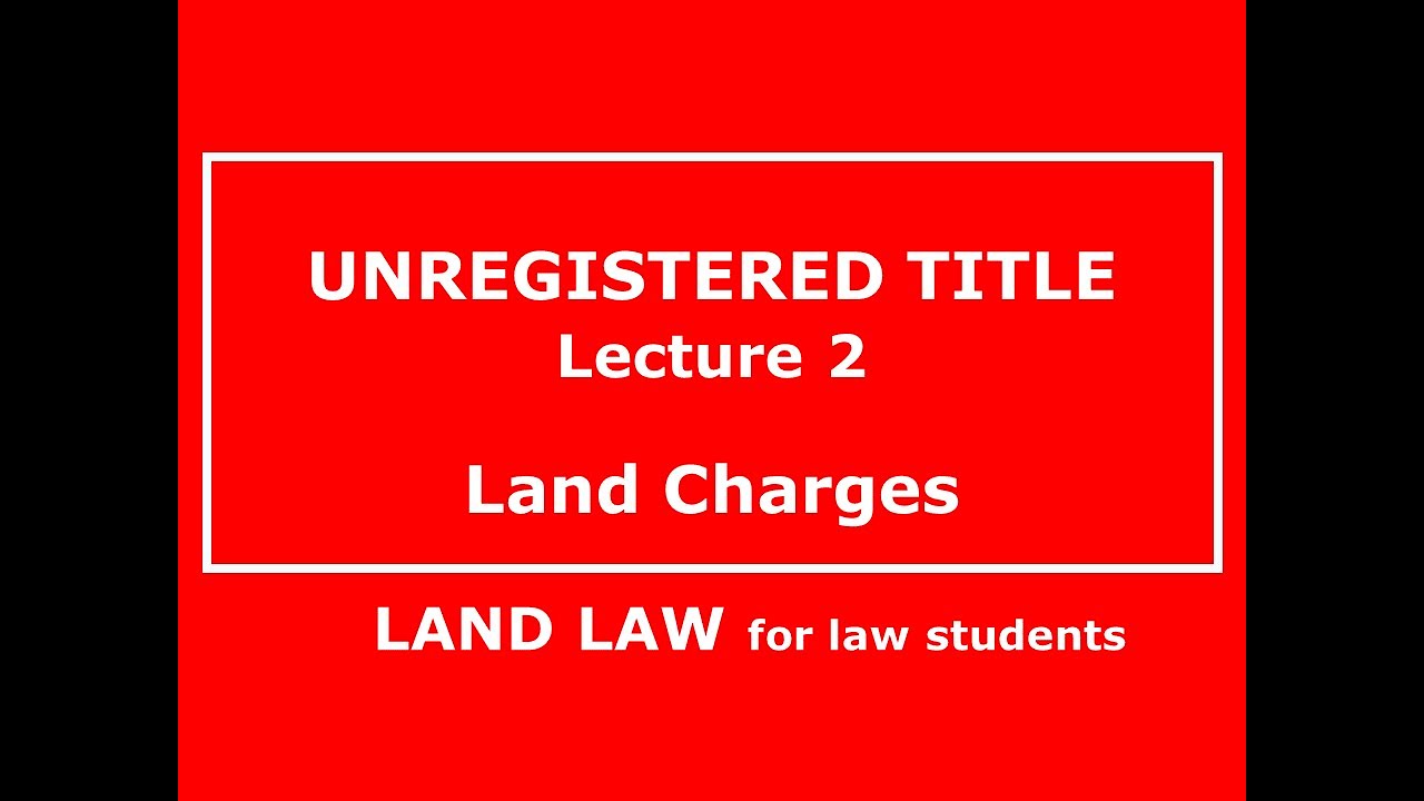 THE LAND CHARGES ACT 1972 Which rights can be registered? (Lecture 2