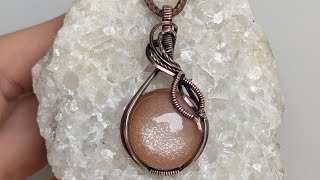 Peach/Fruit Wire Wrapped Cabochon Pendant Tutorial