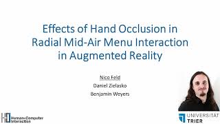 Effects of Hand Occlusion in Radial Mid-Air Menu Interaction in Augmented Reality