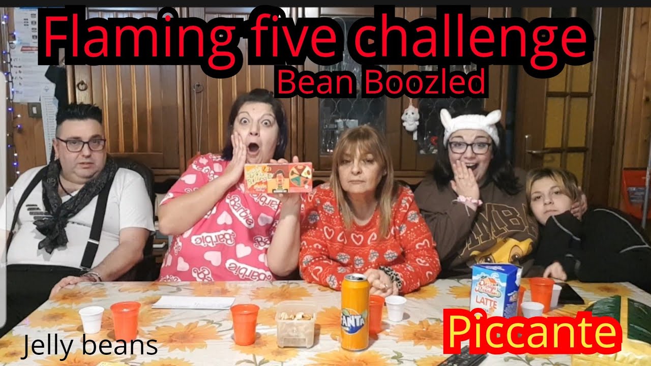 Flaming five challenge bean boozled jelly beans piccante 
