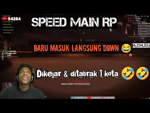 Moment Ishow Speed main GTA RP | Baru masuk langsung down di kejar 1 ...