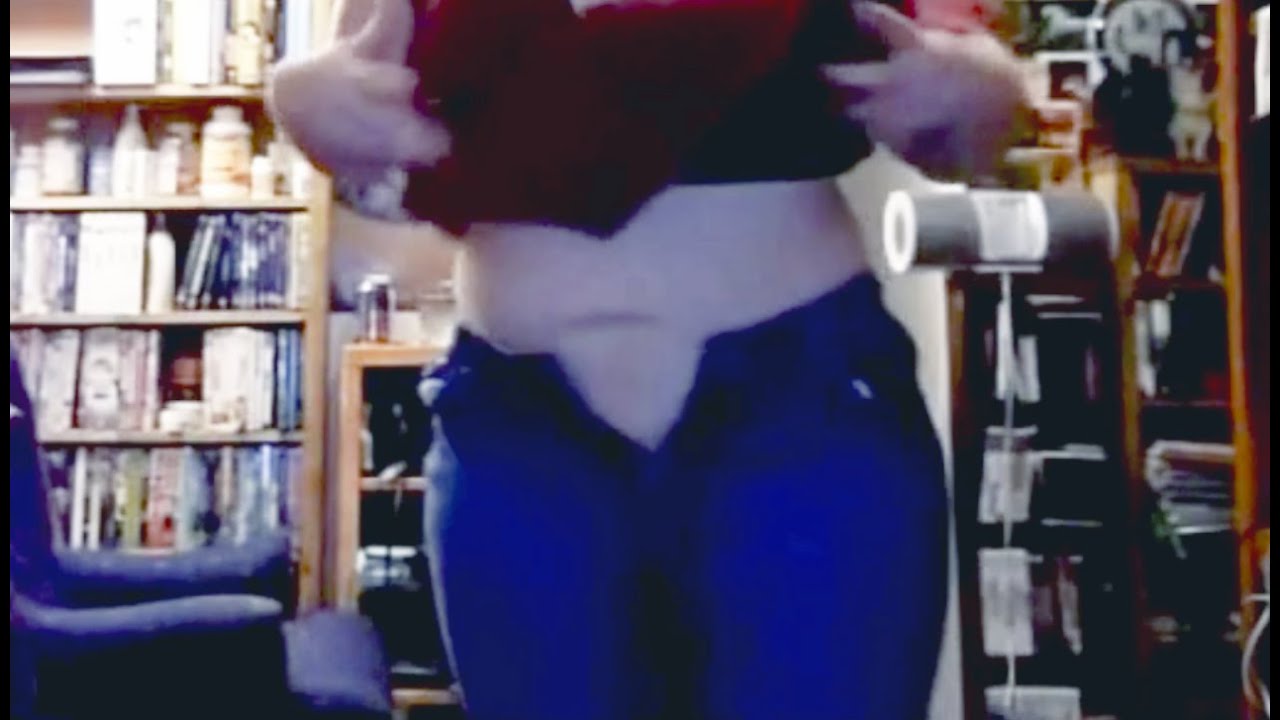 She can't button her tight blue jeans 2 YouTube