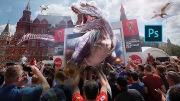 Dinosaur Manipulation Photoshop Tutorial l Realistic Dinosaur Big Screen