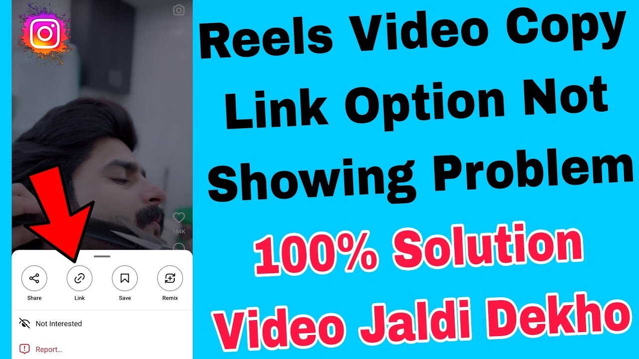 reels video copy link option not showing reels video ke link ko copy