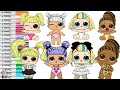 LOL Surprise Dolls Coloring Book Pages POP Club 80s BB Oops Baby Daring Diva Fierce & LIL Sisters