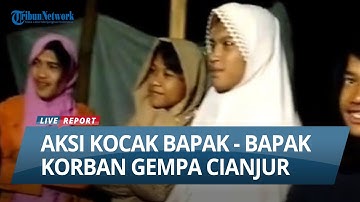 Aksi Kocak Bapak bapak Korban Gempa Cianjur, Pakai Daster & Gamis karena Tak Ada Donasi Pakaian Pria