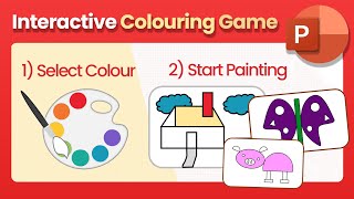 How to make Interactive Colouring Book Game in PowerPoint - Tutorial & Free Download Game Template screenshot 5