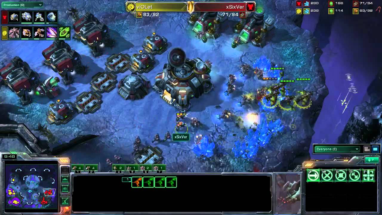 CSN SC2 - viOlet vs xSixver - SHOWMATCH - Map 2 - Rundown #3 with Rance and Gwin