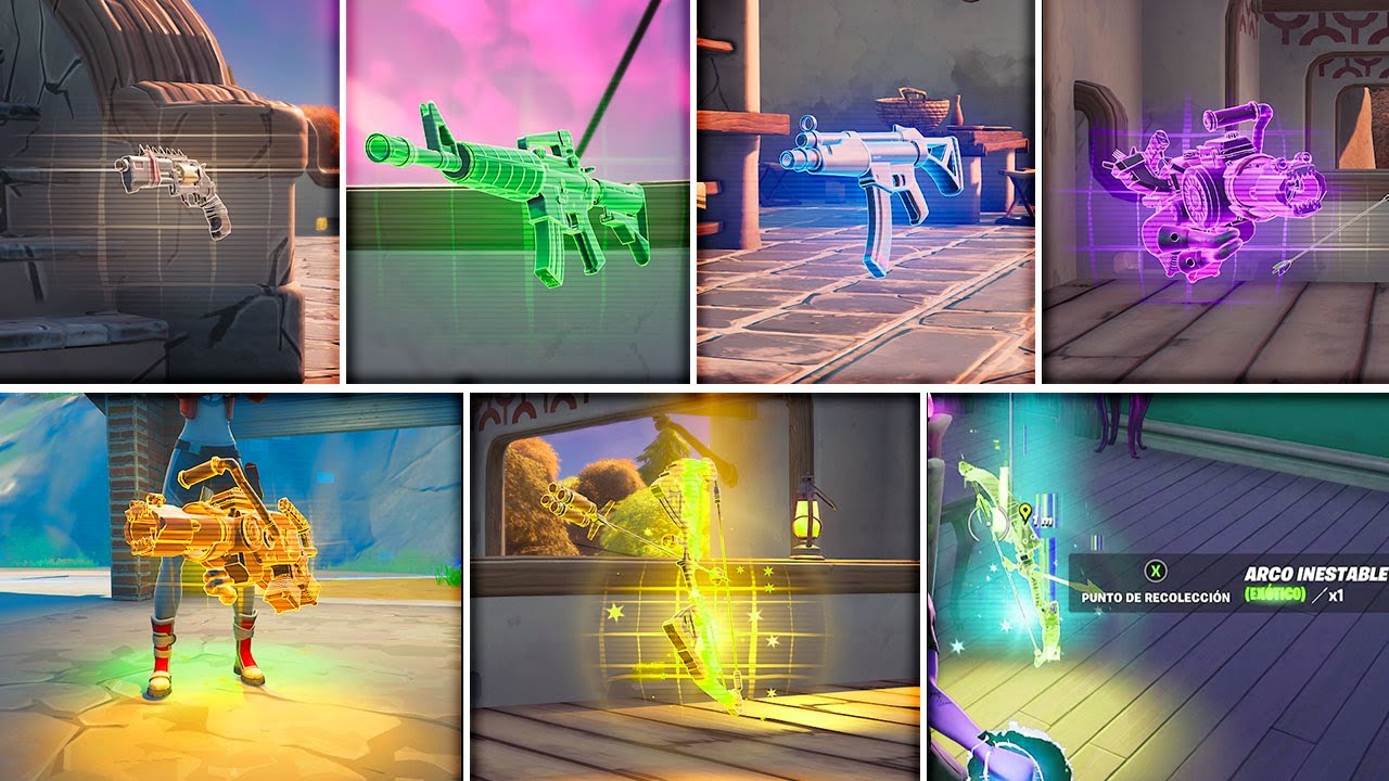 Fortnite Rarezas ¿CUALES SON TODAS LAS 7 RAREZAS DE ARMAS? Marca las Armas de rareza ...