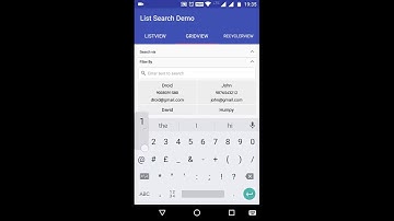 Android Search Functionality to List Demo