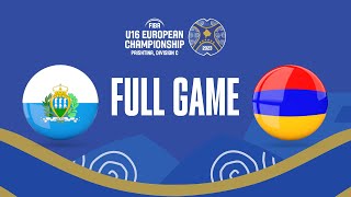 San Marino v Armenia | Full Basketball Game | FIBA U16 European Championship 2023