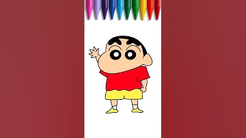 How to draw Sinchan for kids and toddlers - DrawColor #shinchan #cartoon #drawingforkids