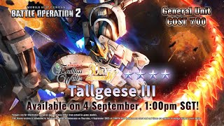 MOBILE SUIT GUNDAM BATTLE OPERATION 2 - Tallgeese III Trailer