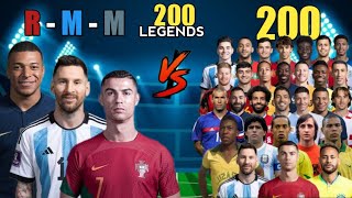 Ronaldo Messi Mbappe 🆚 200 Legends 😯 ( Ronaldo, Messi, Pele, Maradona, Ronaldhino ) Compersion 💪🔥