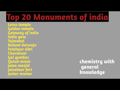 Top 20 Monuments of india#indian historical monuments #gkquiz # chemistry with General knowledge#