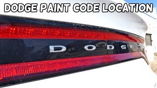 PAINT CODE LOCATION ON DODGE DART, DODGE JOURNEY GRAND CARAVAN CHARGER CHALLENGER RAM 1500 RAM 2500