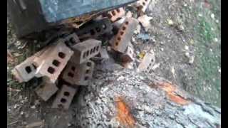Wax Steel 51mm shot shell vs desk.. airgun destruction!