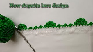 Easy dupatta neck and sleeves crochet lace design/new dupatta work/ qureshia ki lace pattern