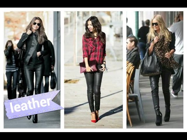 Diferentes formas de llevar los leggings efecto cuero para