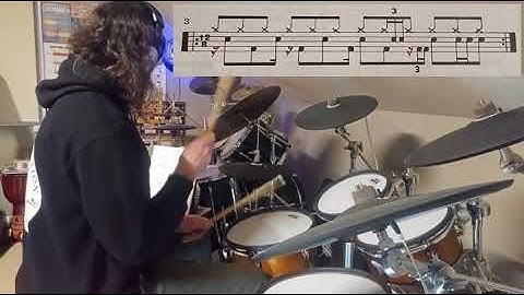 Tutorial series 18: 12/8 8th note groove with 16th note triplets to high hat, snare, bass drum - 3
