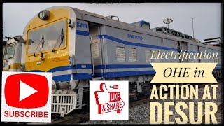#Electrification #OHE Work in Full Swing between #Desur and #Khanapur