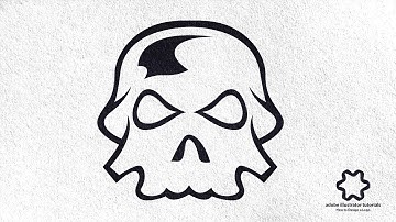 Head Skull Line Logo Design / Sport Team Logo Design Tutorial for Your Team / Adobe illustrator CC