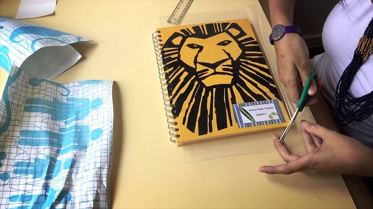 Como encapar caderno com Contact